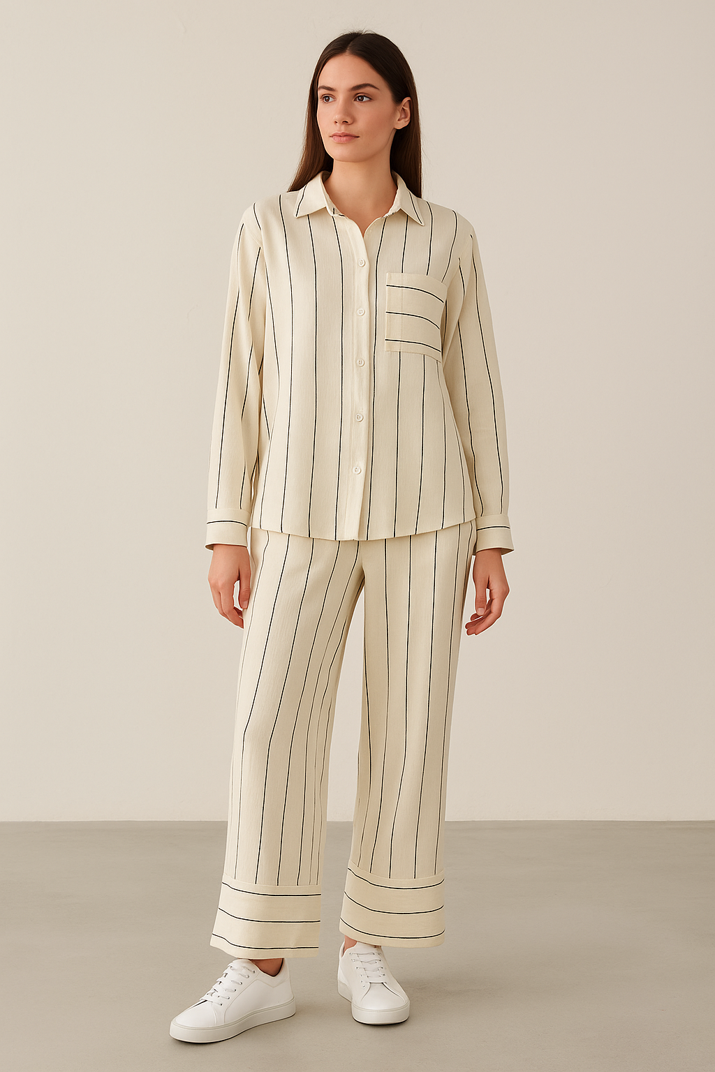 Linen striped suit