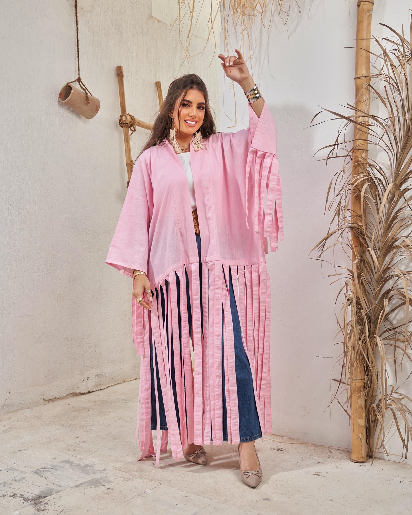 Fringe kimono
