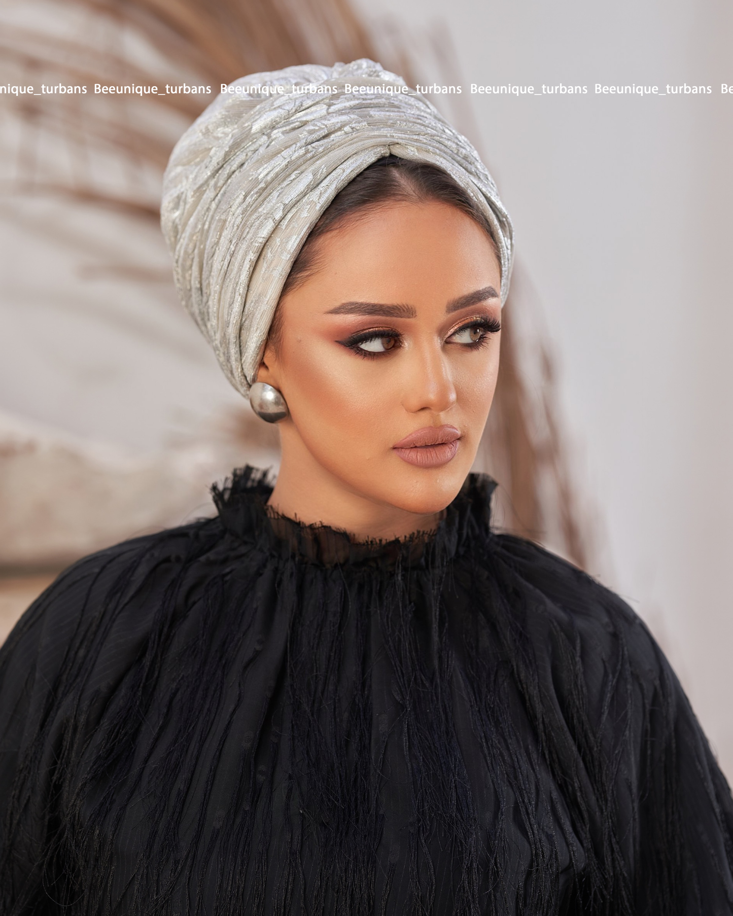 Draped soirée turban