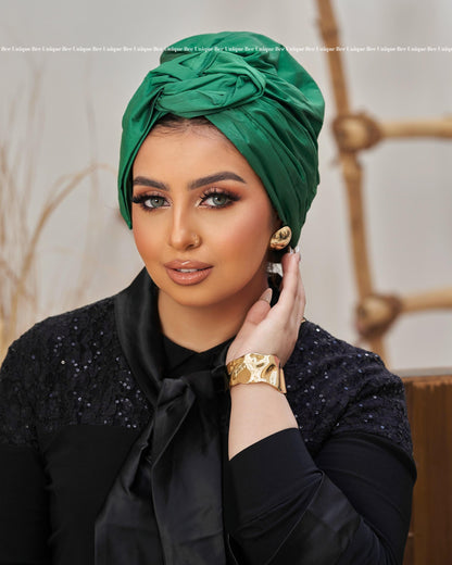 Double bow taffeta turban