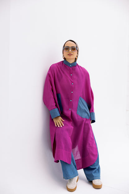 Linen long shirt