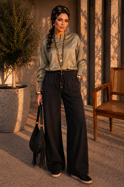 Straight Leg Denim Pants