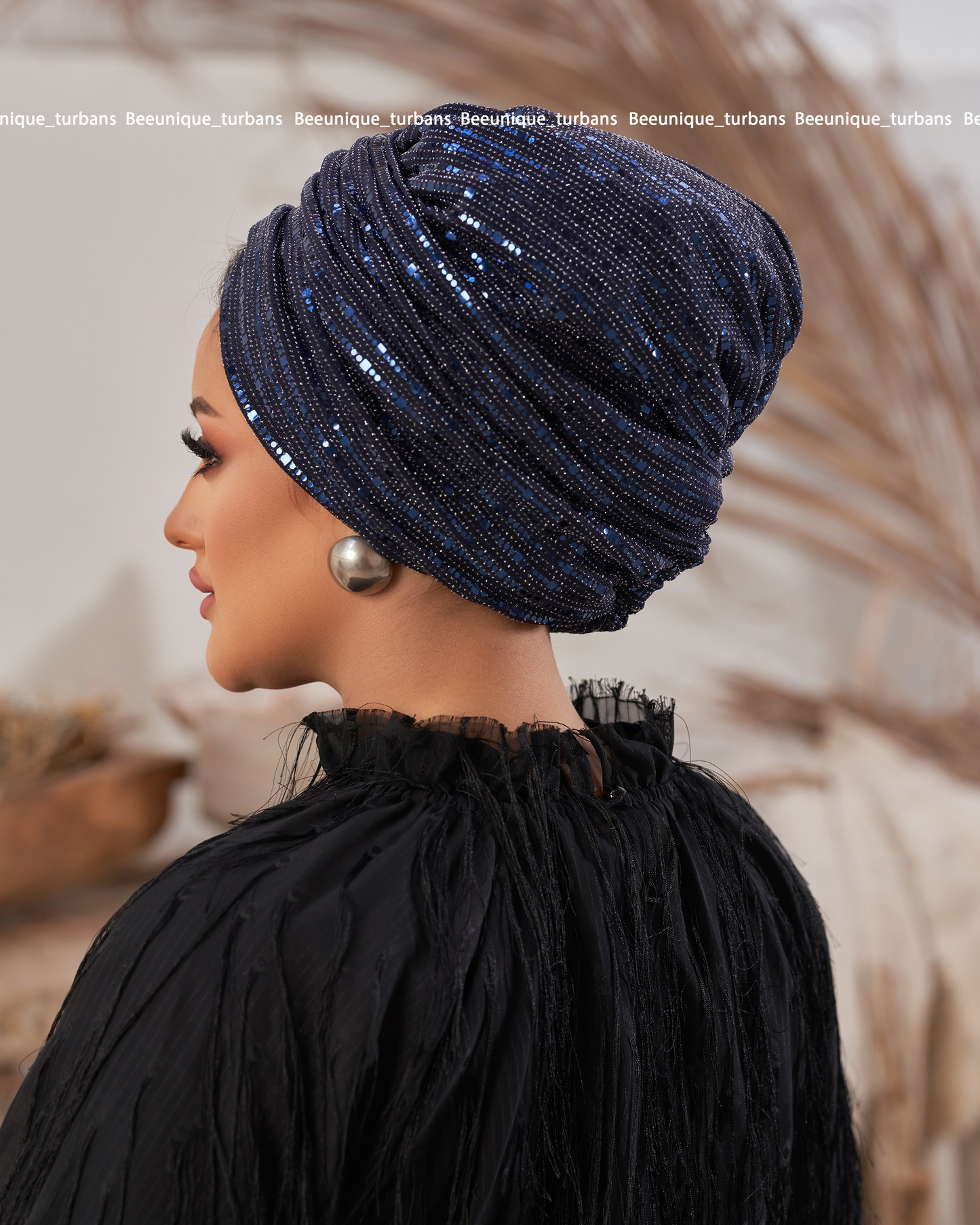 Draped soirée turban