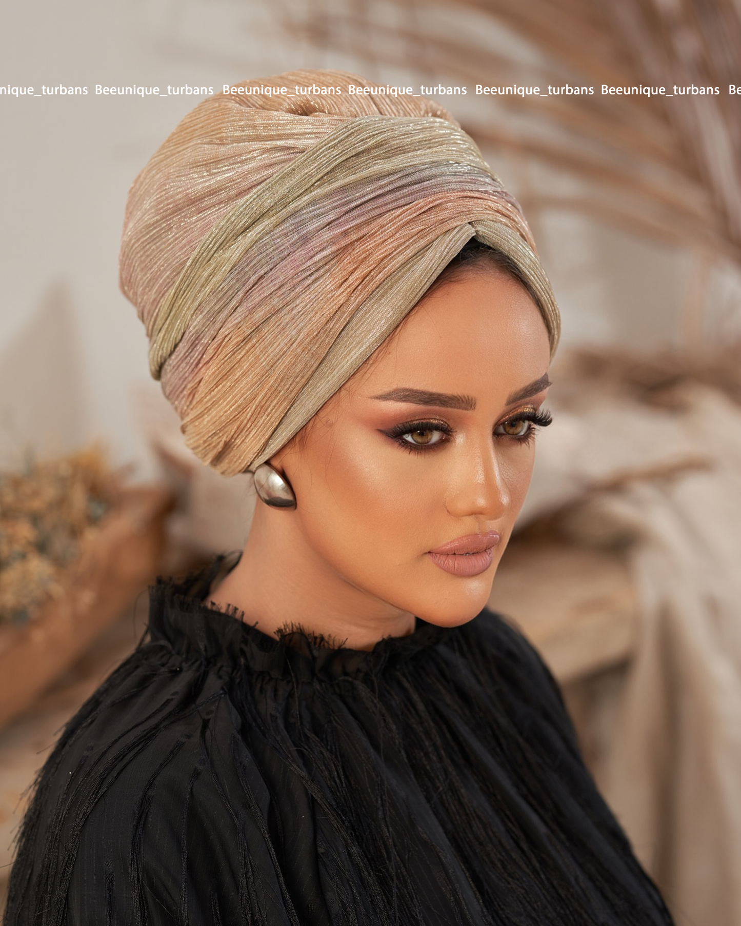 Draped soirée turban