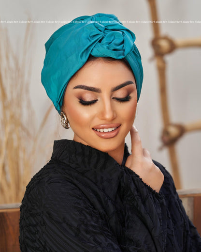 Double bow taffeta turban