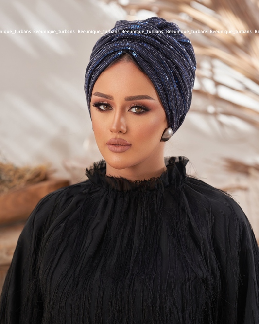 Draped soirée turban