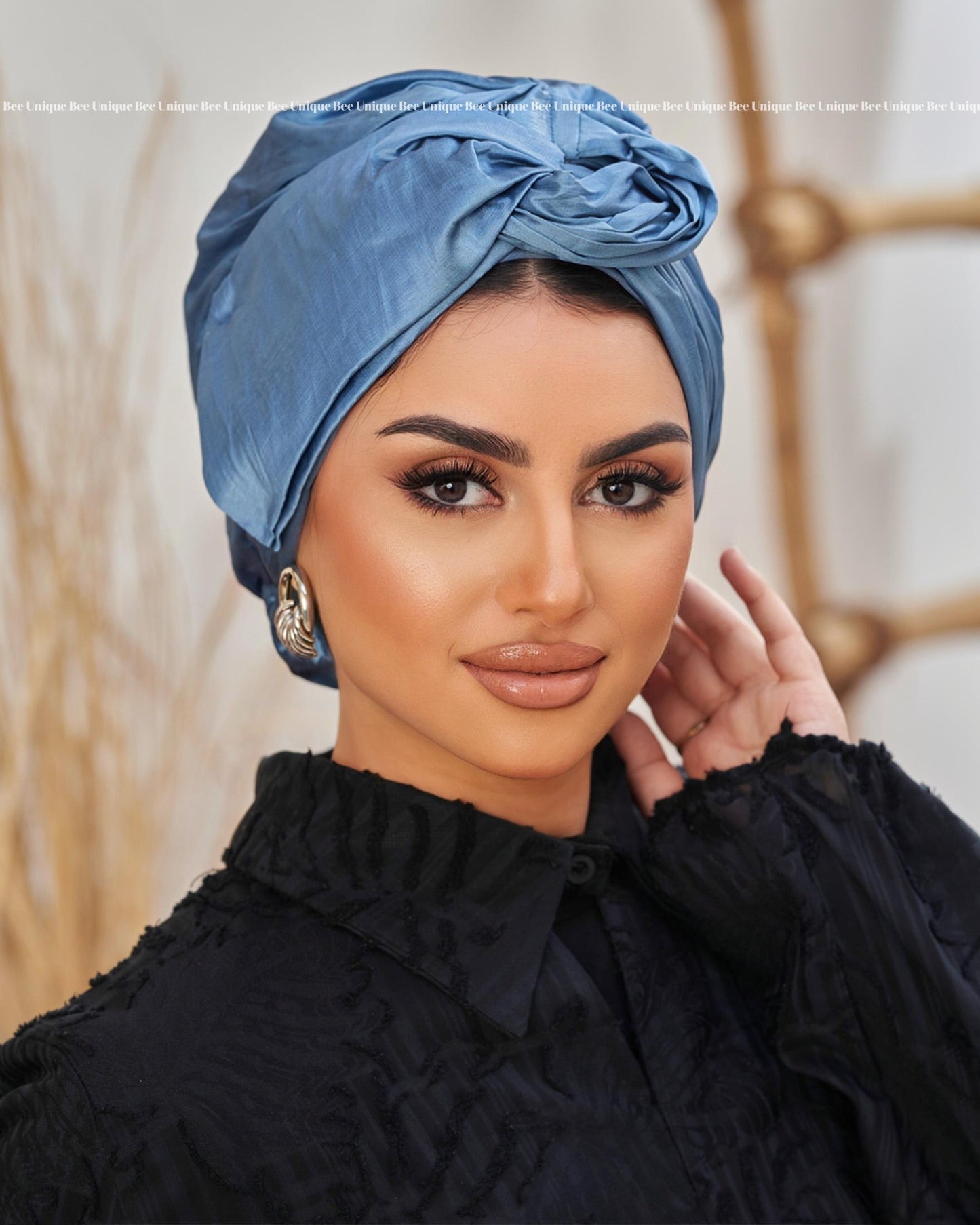 Double bow taffeta turban
