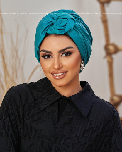 Double bow taffeta turban