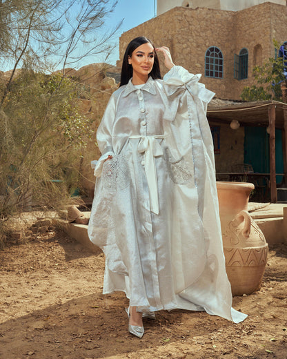 Konouz silver abaya