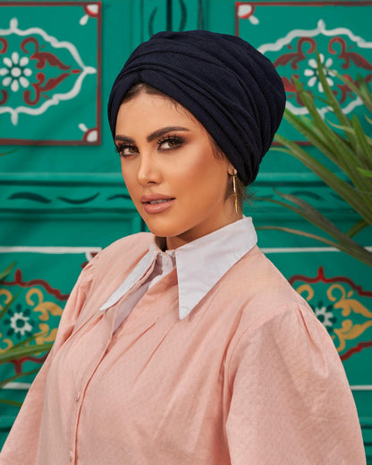 Draped lace turban