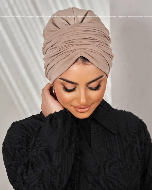 Draped Lycra turban