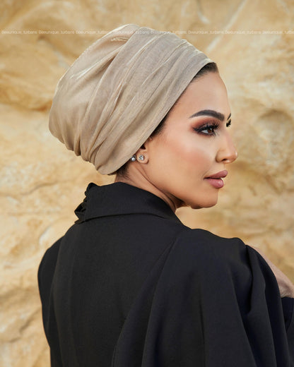 Draped tulle turban