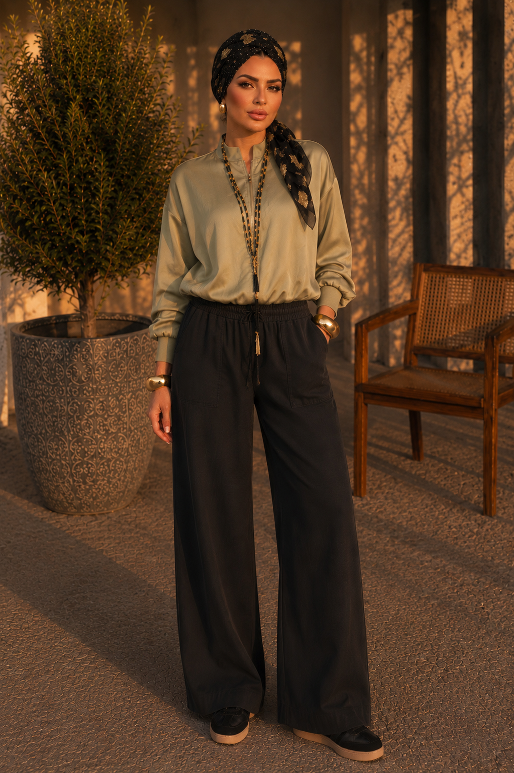 Straight Leg Denim Pants