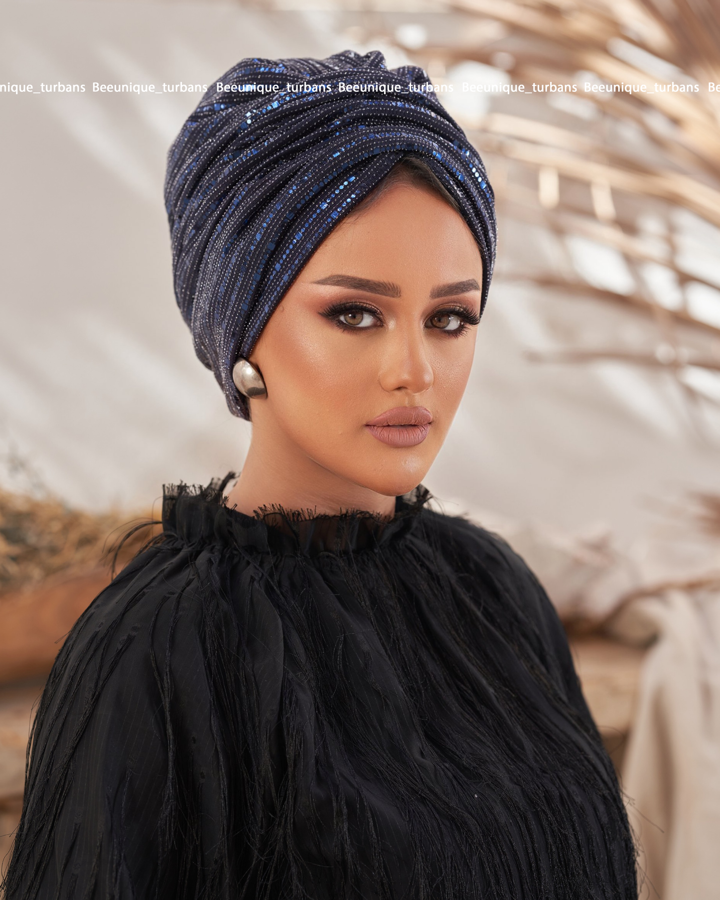 Draped soirée turban