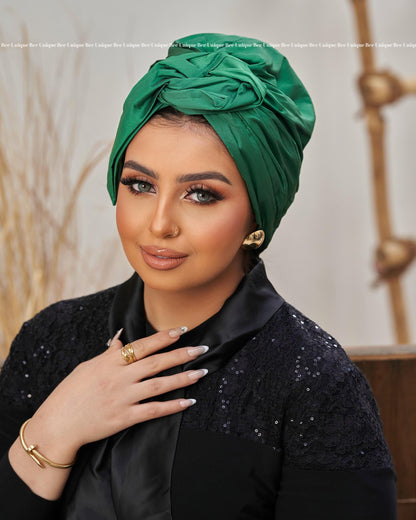 Double bow taffeta turban