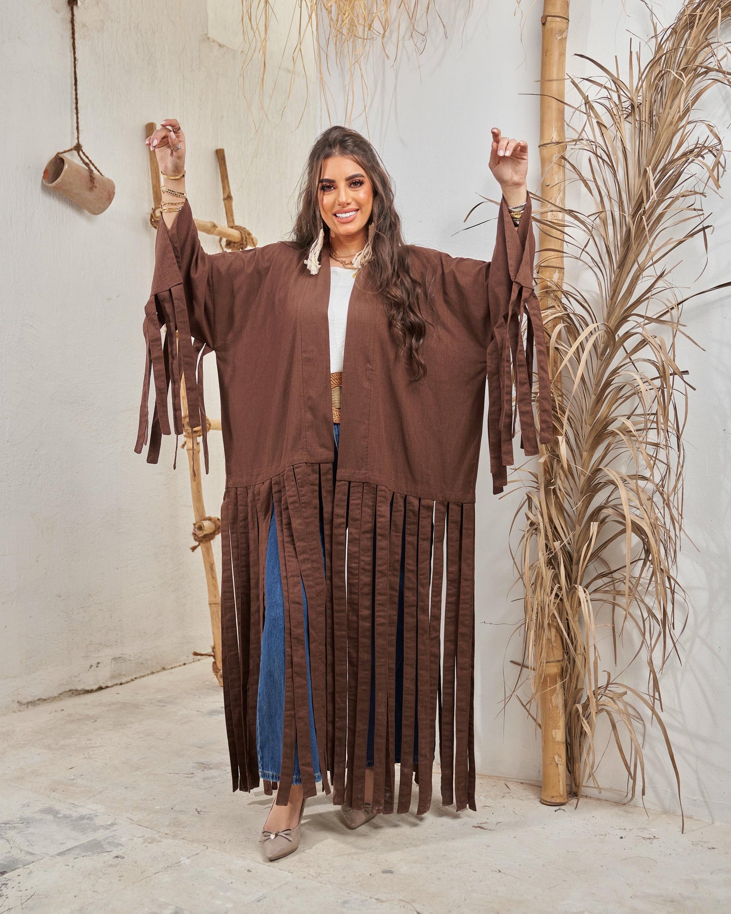 Fringe kimono