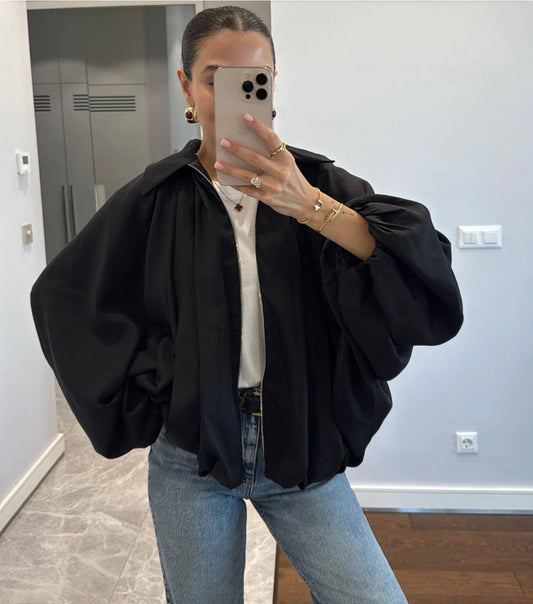 Satin casual jacket