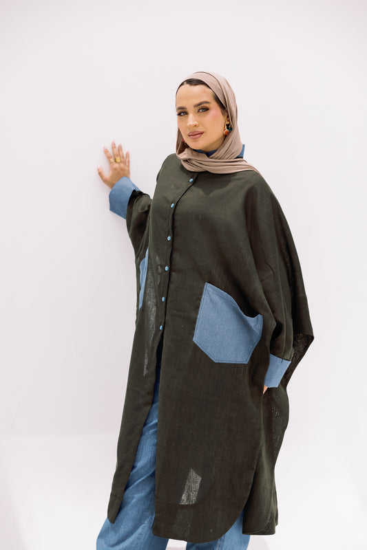 Linen long shirt