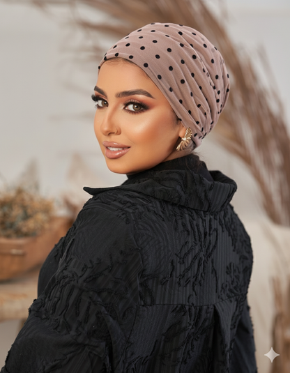 Draped tulle turban