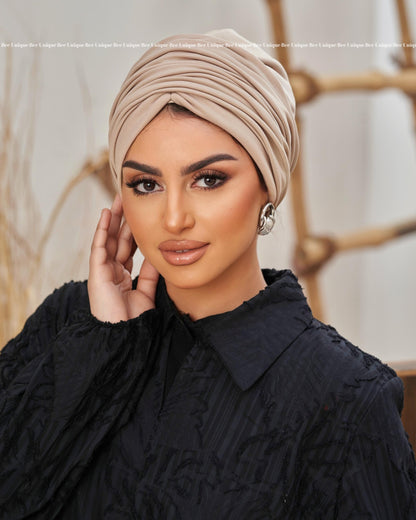 Draped Lycra turban
