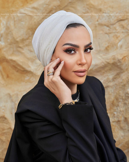 Draped tulle turban