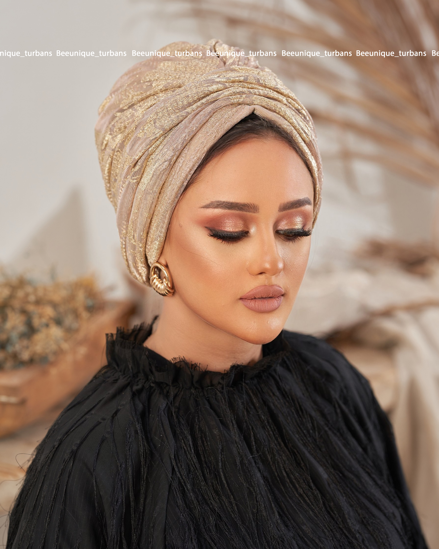 Draped soirée turban