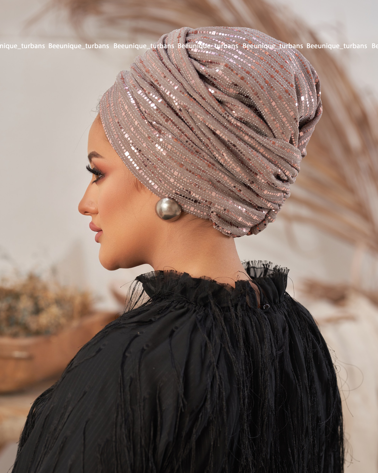 Draped soirée turban