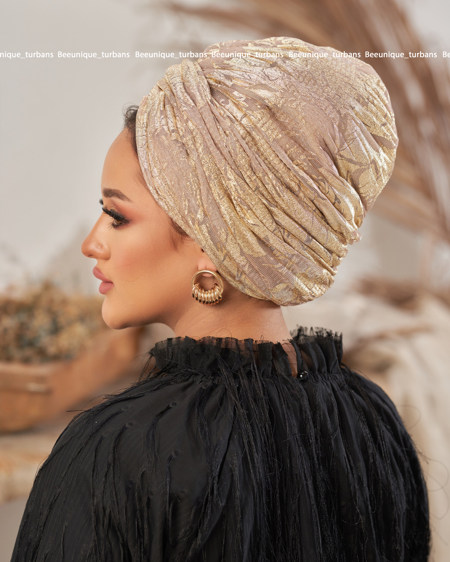 Draped soirée turban