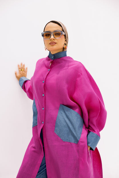 Linen long shirt