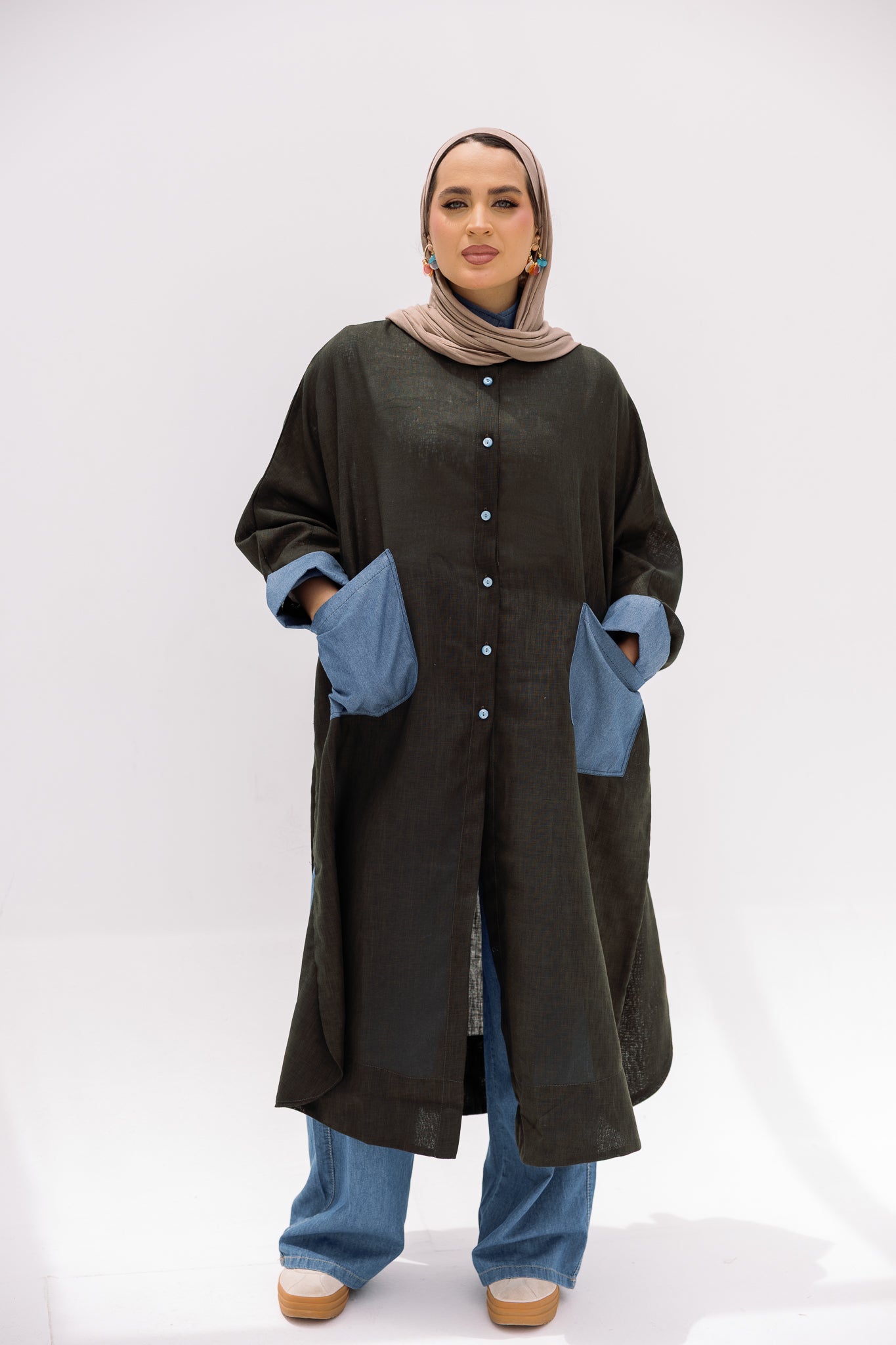 Linen long shirt