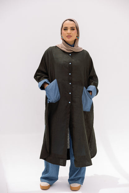 Linen long shirt