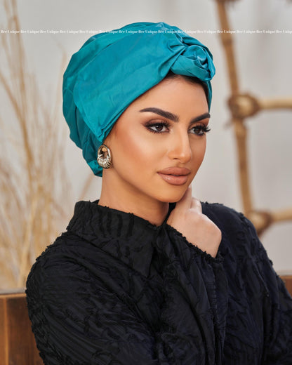 Double bow taffeta turban