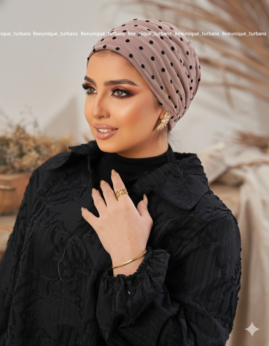 Draped tulle turban