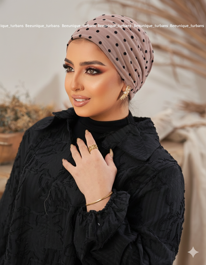 Draped tulle turban