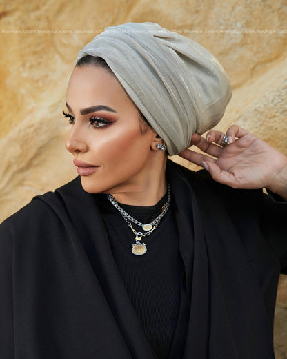 Draped tulle turban