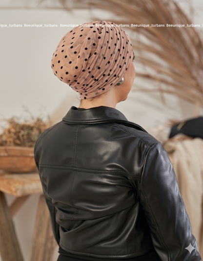 Draped tulle turban