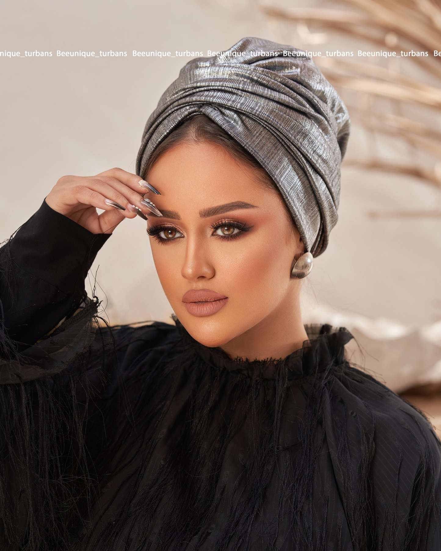 Draped soirée turban