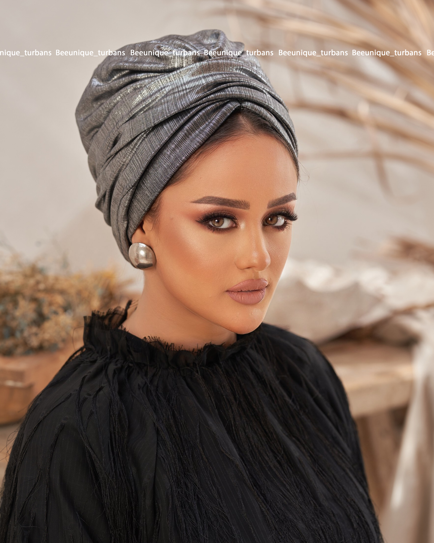 Draped soirée turban