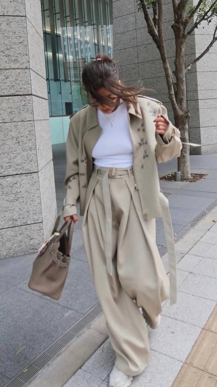 Embellished Taupe Set
