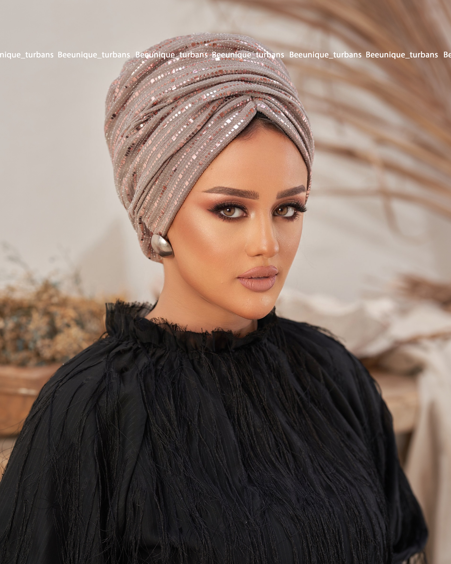 Draped soirée turban