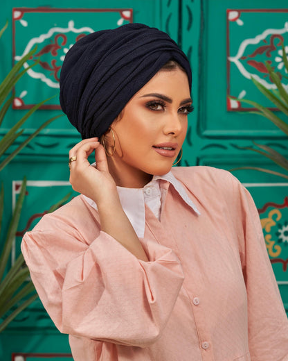 Draped lace turban