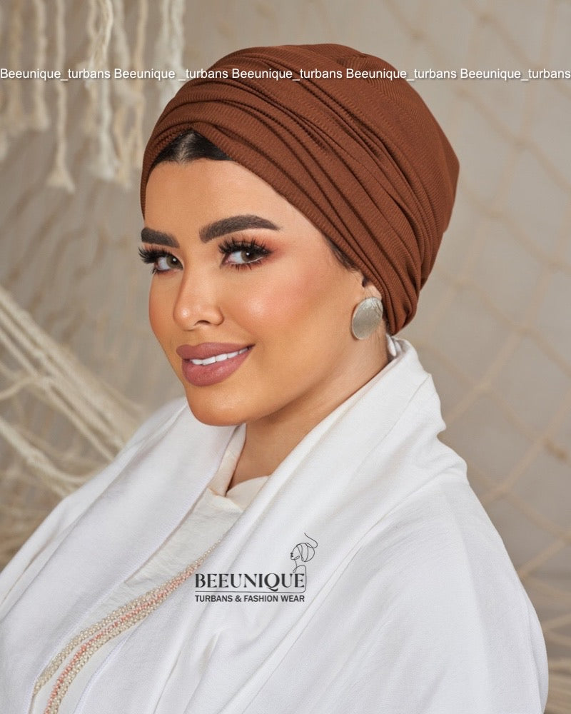 Draped Turban - Brown