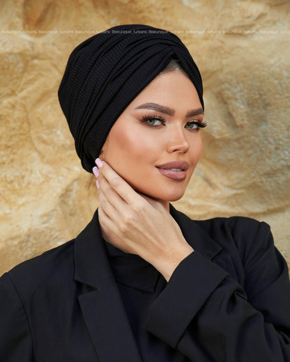 Draped  striped turban