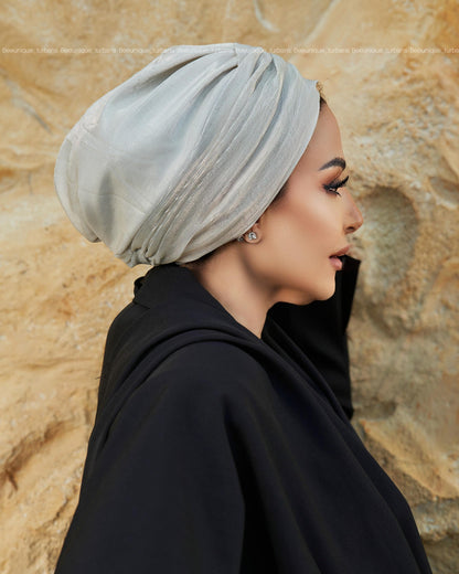 Draped tulle turban