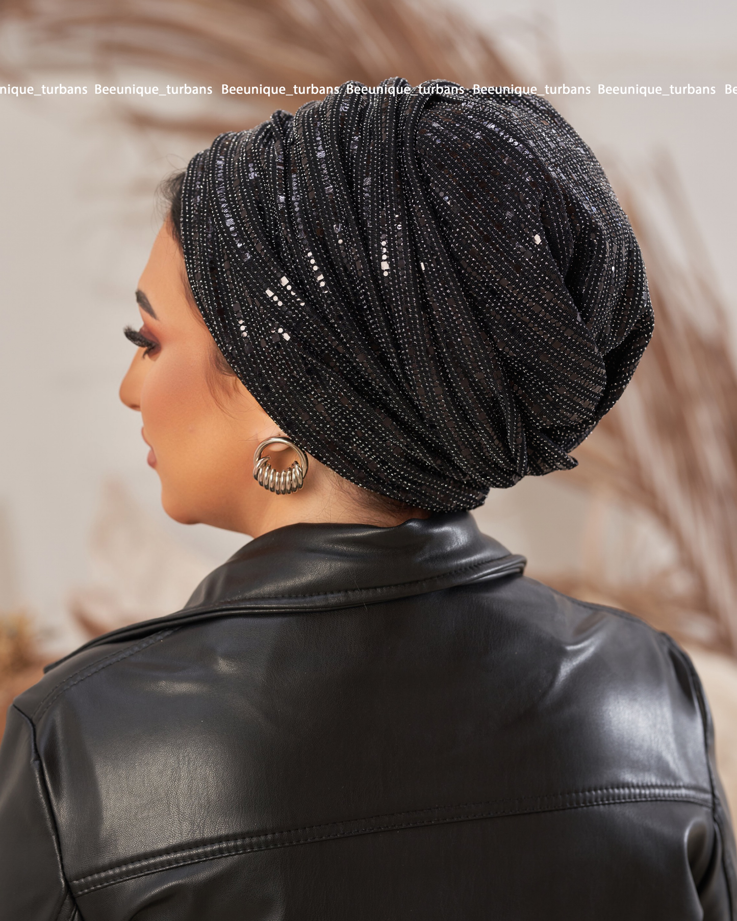 Draped soirée turban