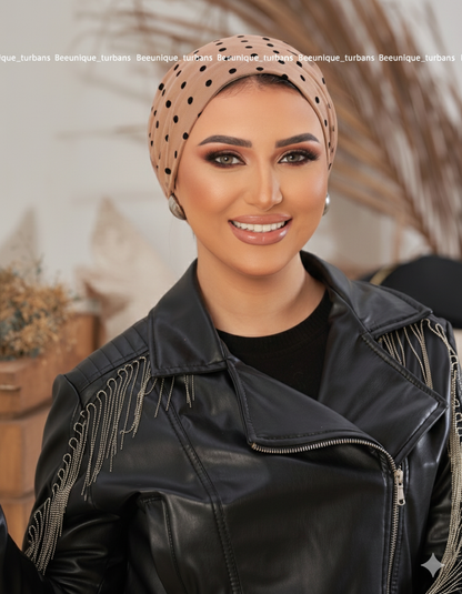 Draped tulle turban
