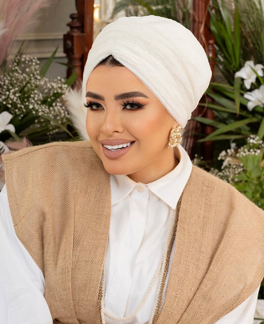 Draped tulle turban