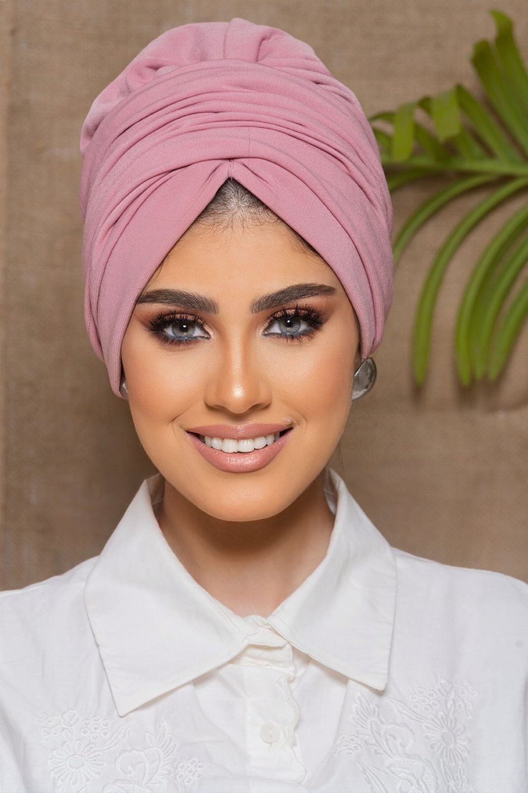 Lycra Draped Turban - Pink