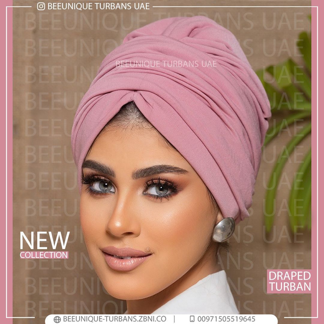 Lycra Draped Turban - Pink